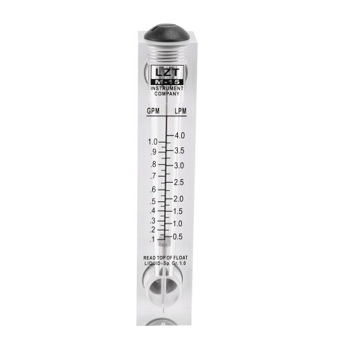 Black Adjustable Knob 0.1-1 GPM Panel Type Water Flow Meter LZM-15 1