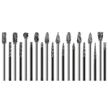Rock Carbide Burr Set 1/8In Shank 20PCS Die Grinder Tool Rasp Wood Carving Bits for Metal Wood Weld Grinding Deburring