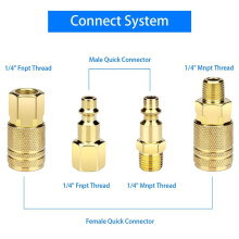 Air Hose Fittings 1/4-Inch NPT Quick Connect Air Compressor Fittings, Universal Air Coupler and Industrial Plug Kit