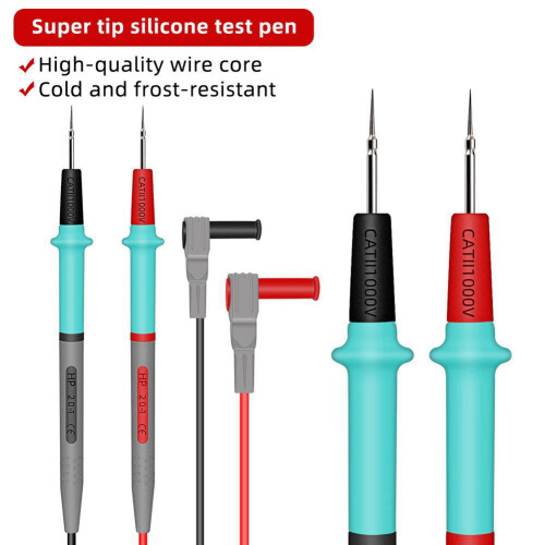 Multimeter Test Leads Silicone  1000V 20A Needle-Tip Probe Tester Multimeter Cable