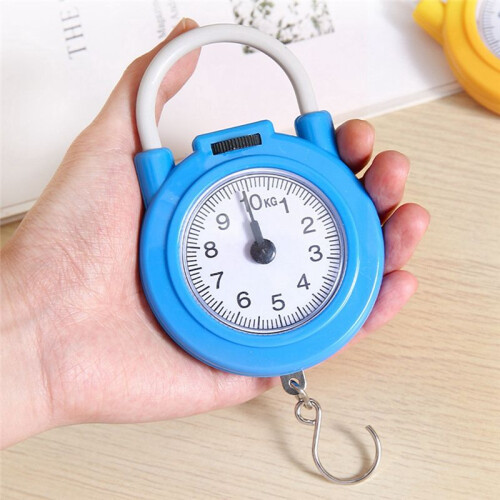 10Kg Portable Mechanical Dial Scale Hanging/Kitchen Scale Hanging Hook Multi-Purpose Scale for with Tape Meas Yellow 2