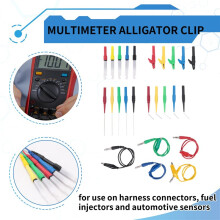 Digitalmultimeter-Messleitungssatz, Krokodilklemme auf 4-Mm-Bananenstecker, Mit PrüFspitzen-RüCkseite, PrüFspitzensatz