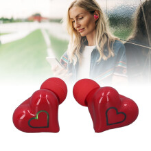 Auricolari a forma di cuore 60mAh+230mAh Custodia Gradiente Rosso