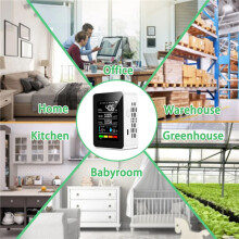 5 In1 CO2 MessgeräT Digitaler Temperatur Feuchtigkeit Tester Kohlen Dioxid Detektor Luft QualitäT Monitor TVOC HCHO Analysator-B