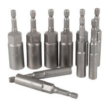 10 Stuks 1/4 Inch Moersleutel Zeskantbit Doppenset Diep Lang 1/2 Inch Klopboormachine Socket Adapter Boren