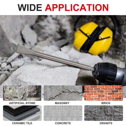 SDS- Chisel Set for Rotary Hammer Drills, 3PC Masonry Concrete Drill Bit Set, Point Flat Scaling Chisels 2