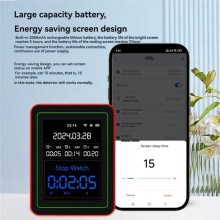 15 em 1 Detector de Qualidade Do Ar TVOC Portátil HCHO, PM2.5 PM10 PM1.0 PM0.3 Testador de Temperatura e Umidade Multi Clock