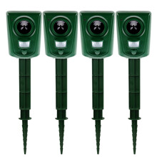 4 Pack Ultrasonic Cat Dog Repellers Battery Powered Garden Pest Scarer, IPX4 Waterproof