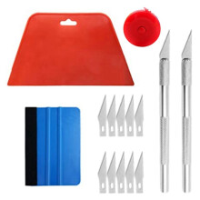15-Piece Set of Double-Sided Scraper Sealing Scraper Film Tool Kit with Roller Hard Scraper Tape Measure Knife