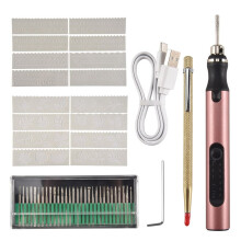 Stylo Graveur Sans Fil Rechargeable Kit D'Outils de Gravure Bricolage pour MéTal Verre CéRamique Plastique Bois Bijoux Pochoirs A