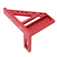 Équerre de charpentier à trous 45/90 en aluminium argenté