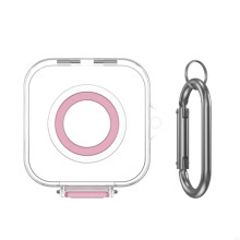 Capa Protetora para Carregador de Anel Inteligente  Ring Gen 4, À Prova de Choque e Poeira, com Gancho, Rosa.