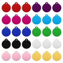 30PCS Round Laser Engraving Blanks Tags, Stamping Blank Tags, Dog ID Tag, 10 Color DIY Metal Tags for Pet,  Tags