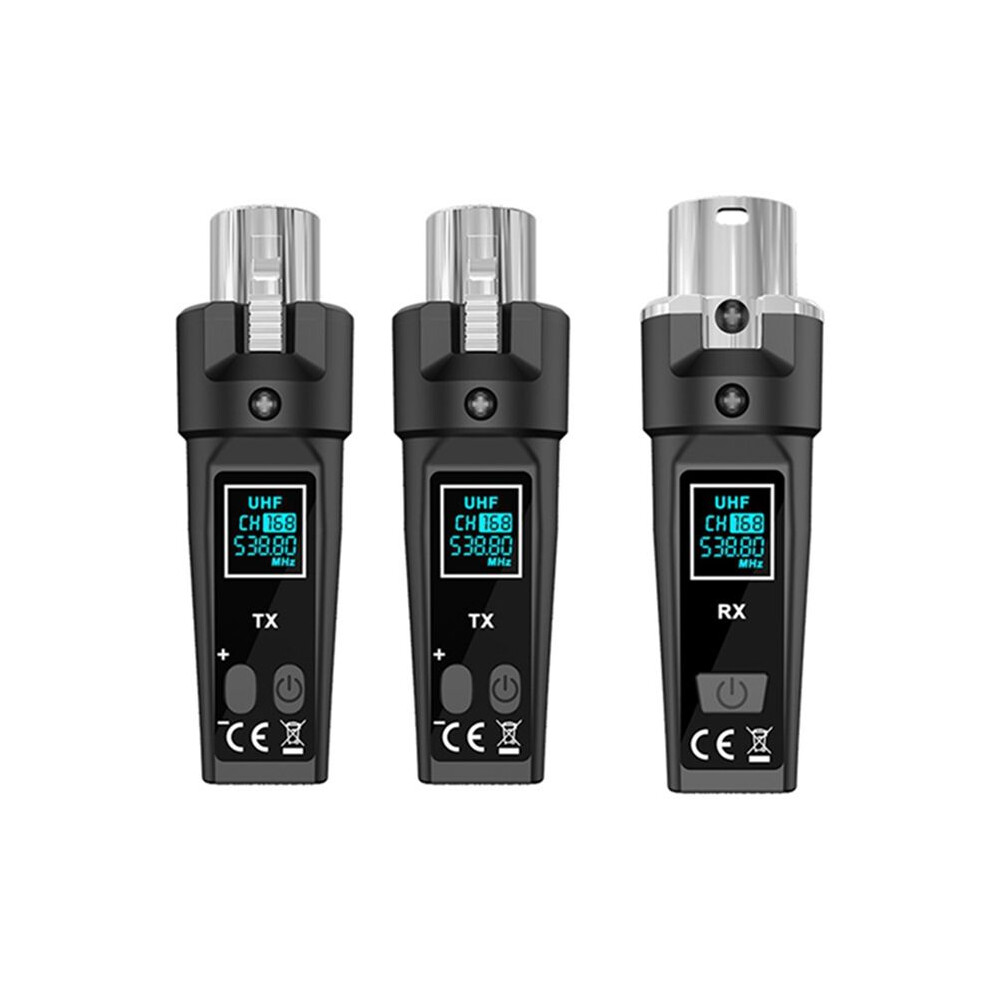 UHF Wireless Microphone System Adapter XLR Transmitter and Receiver for Dynamic Microphone Guitar Audio Mixer