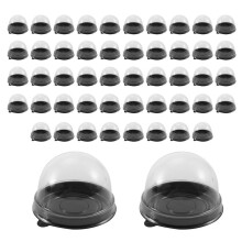 50 Pack Cupcake Containers Clear Plastic Cake Box with Dome Lids for Muffin Mooncake Dessert Cheese Pastry