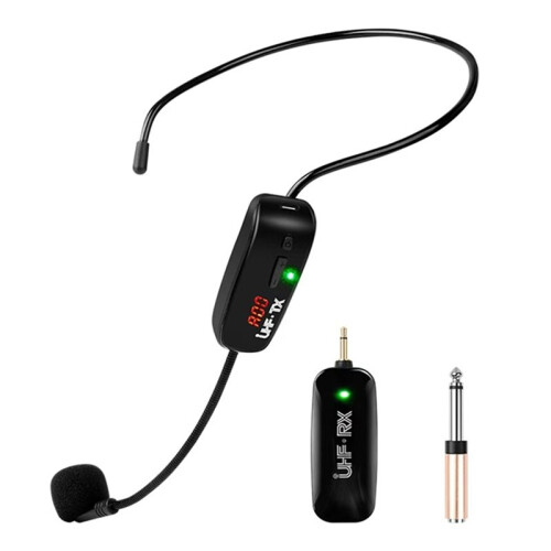 Portable Wireless UHF Mic -Mounted Microphone with Receiver for Teaching Earphone Headphone Accessories