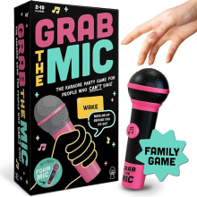Grab The Mic -karaokepeli tekstikorteilla, 2–10 pelaajaa, hilpeä lautapeli lapsille ja aikuisille, täydellinen juhliin ja syntymäpäivill