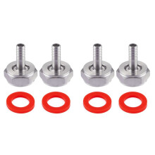 Raccordo Accoppiatore per Fusti di Birra Nel Acciaio Inossidabile 4 Pezzi, Kit Connettore Linea Birra, Dado Esagonale Filettatura G Da 5/8 Pollici x