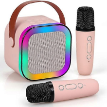 Miniaturowa maszyna do karaoke dla dzieci i dorosłych, przenośny głośnik karaoke Bluetooth z 2 bezprzewodowymi mikrofonami, idealny preze