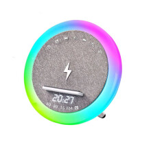 Portable Alarm Clock  Speaker LED Light 15W Wireless Charging Loudspeaker White Noise Sleep Aid Music Player