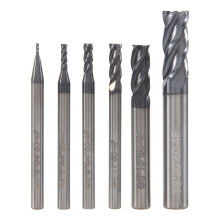 6 StüCke 4 FlöTen SchaftfräSer Set für StäHle Platz Cnc Hart Metall FräSer Spiral FräSer Durchmesser (1 2 3 4 6 8Mm)
