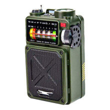 Emergency Multifunctional Radio Speaker Compass Flashlight Solar Powered Hand Cranked Generator Power Bank