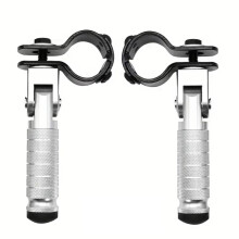 1 Paire de Pédales Universelles en Aluminium CNC pour Moto, Repose-Pieds Repliables, pour Motos, Cyclomoteurs, Karts, Scooters, Vélos