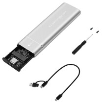 M2 SSD Case M.2 NVMe SSD Enclosure USB 3.1 Type C Gen2 10Gbps Tool Free M.2 NVMe NGFF Solid State Drive Box Silver