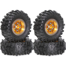 4st 51 mm Metall Beadlock Hjul Fälg Gummi Däck Set för FCX24M Cup 1/24 RC Crawler Biluppgraderingsdelar Tillbehör