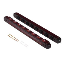 Pool Cue Holder Wooden Snooker Wall Cue Pool Cue Holder with Clips for 8 Cue Holders Wine Red
