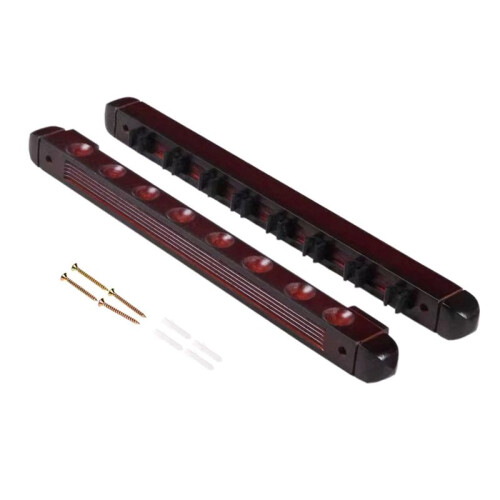 Support de Queue de Billard en Bois pour Queue de Billard avec Clips pour 8 Supports de Queues Rouge Vin