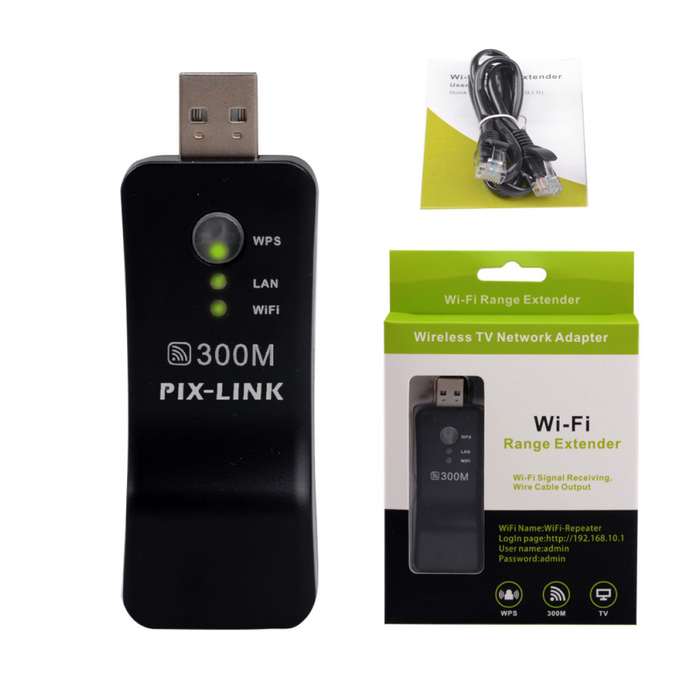 Usb-Powered Wifi Repeater 300M - Dual Mode Router & Signal Booster For Dead Zones 9042014421731