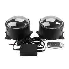 Dynamic LED Car Headlights Assembly 2 in 1 Devil Eye Decoration Fog Lamp Lighting Remote Control Auto Retrofit 12-36V