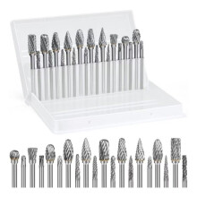 Carbide Burr Set 1/8 Inch Shank Die Grinder Rotary Tool Rasp Bits Accessories for Woodworking Drilling Carving Engraving