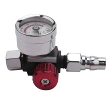 1Pc 1/4 inch Bsp Air Regulator Valve Tool Durable Small Tail Pressure Gauge 48 x 60mm With Nozzle For Spray Tool