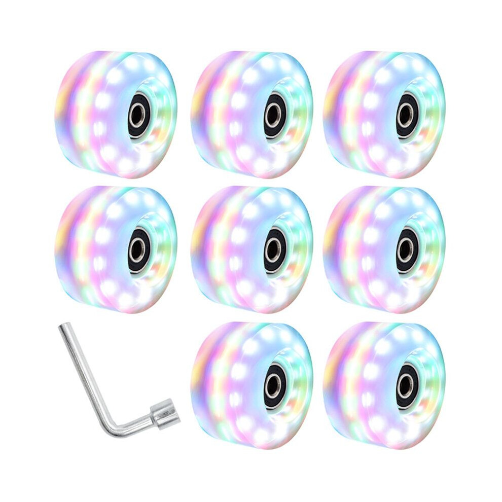 Roller Skate Wheels With Wrench Outdoor Light High Flash Six Light Double Row Roller Skates Shining Wheels Colorful 6033077655952