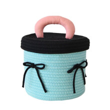 Woven Storage Baskets Living Room Desktop Sundries Storage Baskets Toy Storage Boxes Furniture Decoration Racks Cyan