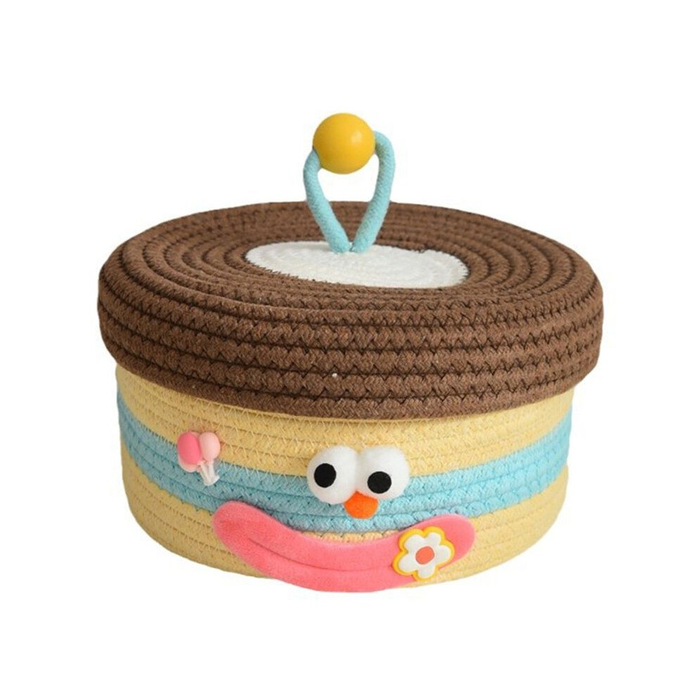Desktop Storage Basket With Lid Woven Snack Storage Box Coffee Table Living Room Woolen Toys Storage Basket A Tauoh