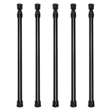 5-Pack Kaststangen Spanstang Veergordijnstang voor Doe-Het-Zelf-Projecten, Uitschuifbare Breedte, 11,81 Tot 20 Inch (Zwart)