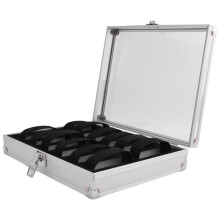 Handige Aluminium Horlogedoos, 12 Rastersleuven, Sieradenhorloges, Display, Opbergdoos, Vierkante Kast, Suède Binnenkant, Rechthoek Horlogehouder