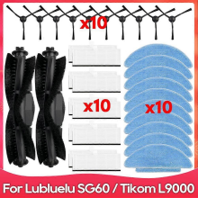 Kompatybilny z częściami odkurzacza Lubluelu SG60 / SL60 / SL60D / SL61 / Tikom L9000, wałkiem, szczotką boczną, filtrem HEPA, ściereczk