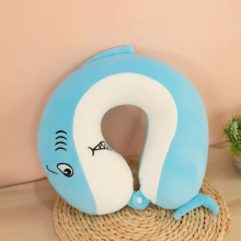 Cute Cartoon Memory Foam U-Shaped Neck Pillow - Portable Support for Travel Office Napping & Car Use