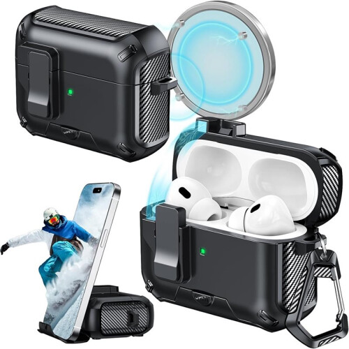 For  2nd Generation Protective Case, Magnetic Stand, ,  Protective Case, Black 2
