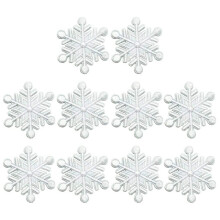 10 PièCes Patchs de Flocon de Neige Fer sur NoëL Patchs BrodéS Appliques pour Arts Artisanat Bricolage DéCor Jeans VêTements Sacs