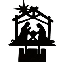 Kerststal Silhouet Kerststal Beeldjes Set Kerststal Ornament Kerststal Heilige Familie voor Hek Patio B