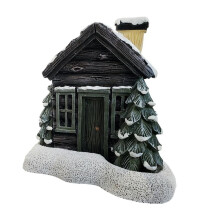 Blokhut Besneeuwde Wierook Kegelbrander, Kerst Schoorsteen Cottage Wierookbrander, Aromatherapie Ornament, Kamerwierook