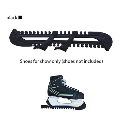 1Pair Ice Skates Skating Blades Protector Shoes Guards Practical Covers Adjustable Protective Case Blade Sleeve-Black 1
