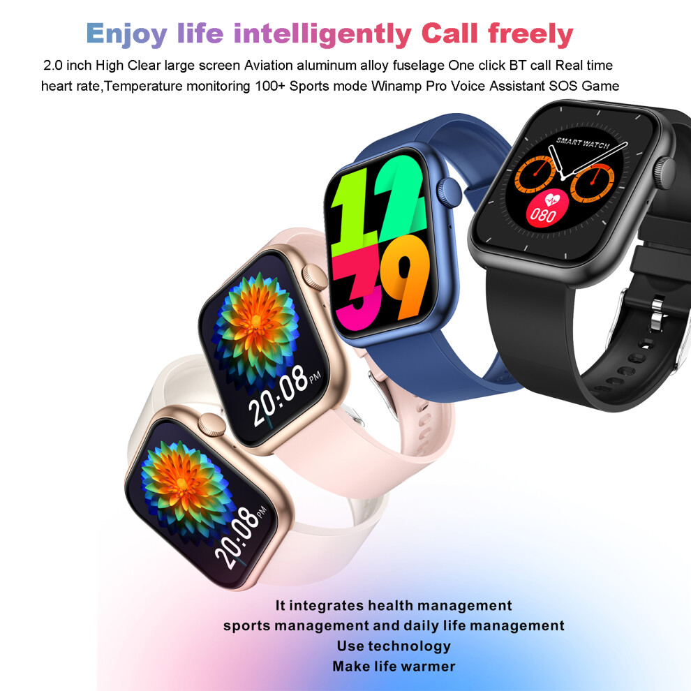 2-Inch Full-Screen Touch Smartwatch 240*282 45-Day Standby Waterproof Black 4931388485300