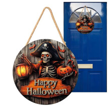 Halloween Sign for Front Door 2D Halloween Wood Signs Pumpkin Decor for Yard C