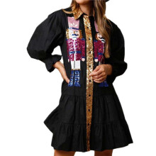 Womens Costume Nutcracker Shirt Dress Holiday Santa Sweatshirt Sweater Dress Black XL
